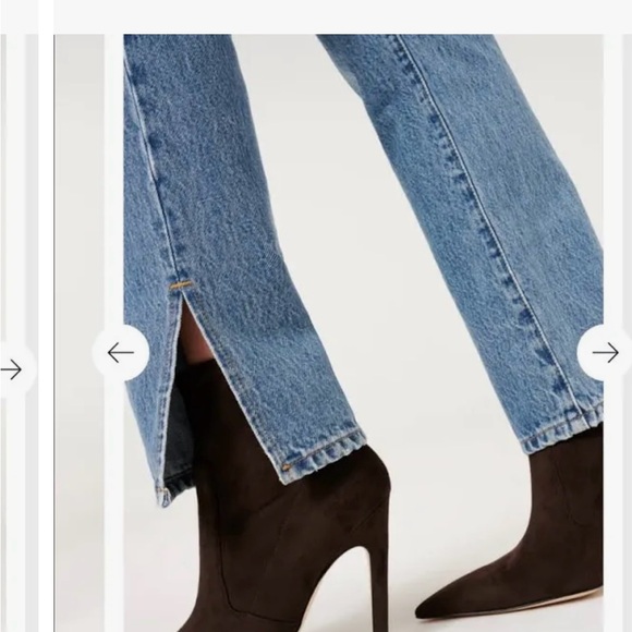 Good American Good Boy Good Hem Slit Jeans NWT - Picture 5 of 6